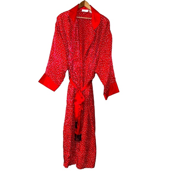 Victorias Secret red robe holiday tie front lingerie christmas medium large M/L - Picture 1 of 9